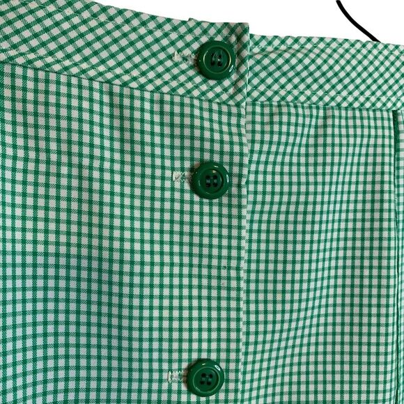 Bonne Petite Vintage Plaid Skirt Green Button Front Women’s Size 16 P - Picture 2 of 11